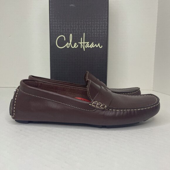 Cole Haan Women Sz 9.5 B Trillby Driver Chestnut Leather Penny Loafers Moccasin - Picture 4 of 14